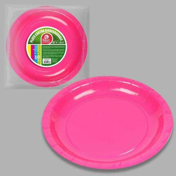 Round Paper Plate 20cm Fuchsia - 10pk