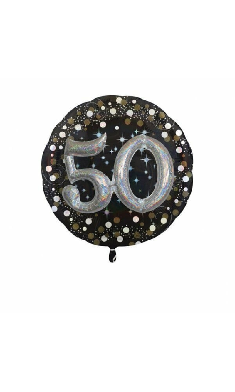 Sparkling 50th Birthday 3D Multi-Balloon Foil Balloon 32" (81cm)