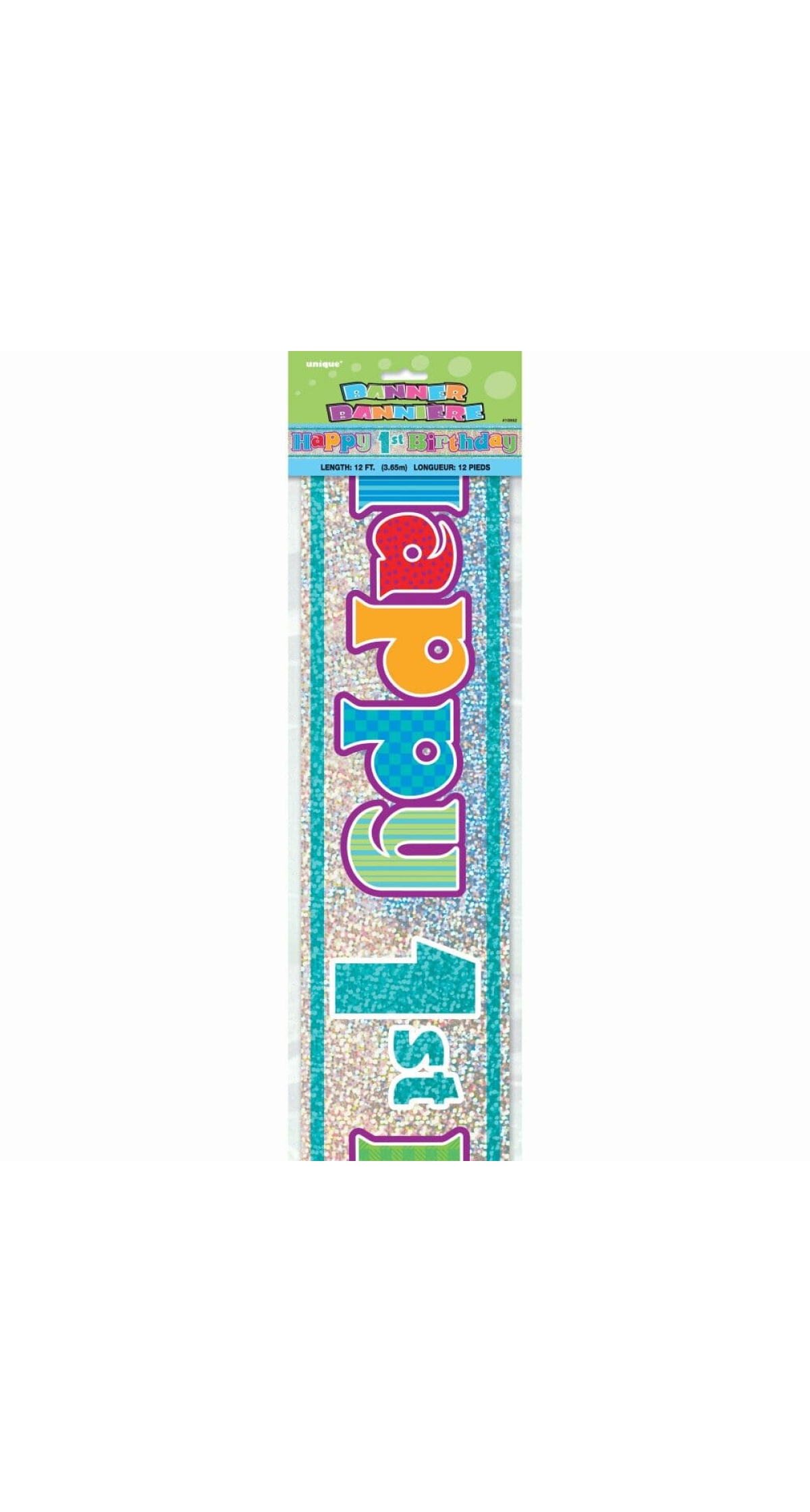 Happy 1st Birthday Prism Banner - 12 ft