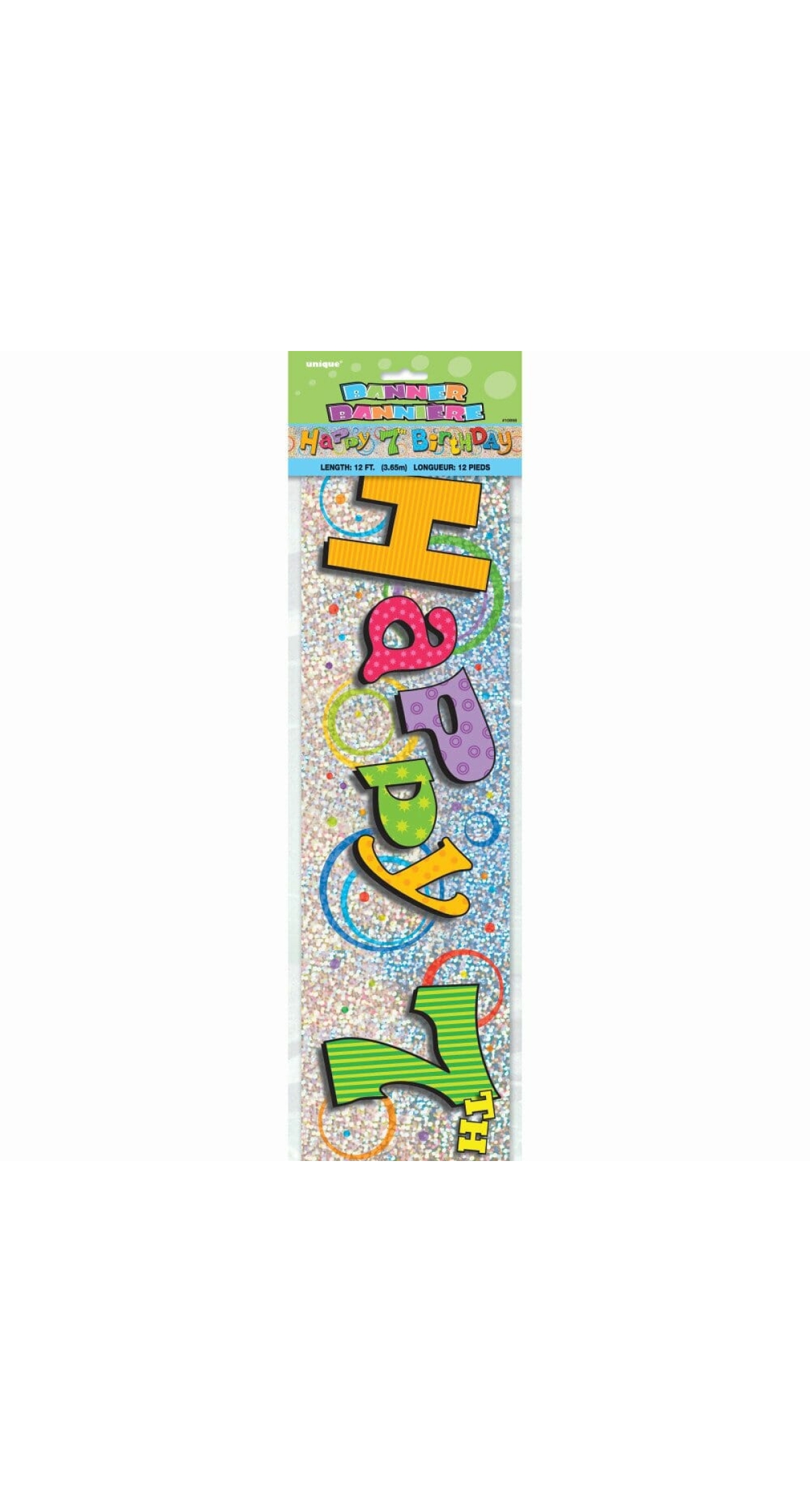 Happy 7th Birthday Prism Banner - 12 ft