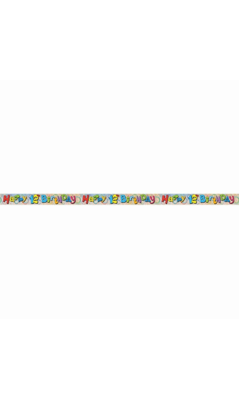 Happy 12th Birthday Prism Banner - 12 ft