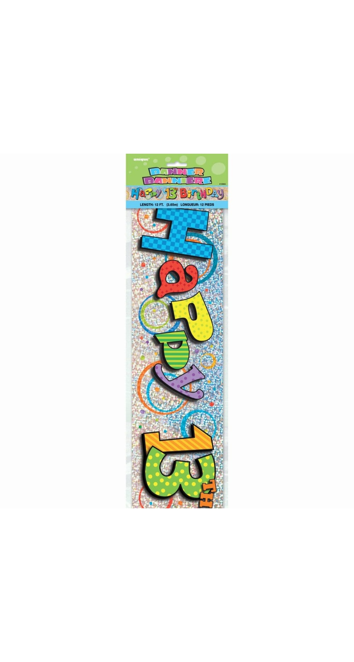 Happy 13th Birthday Prism Banner - 12 ft