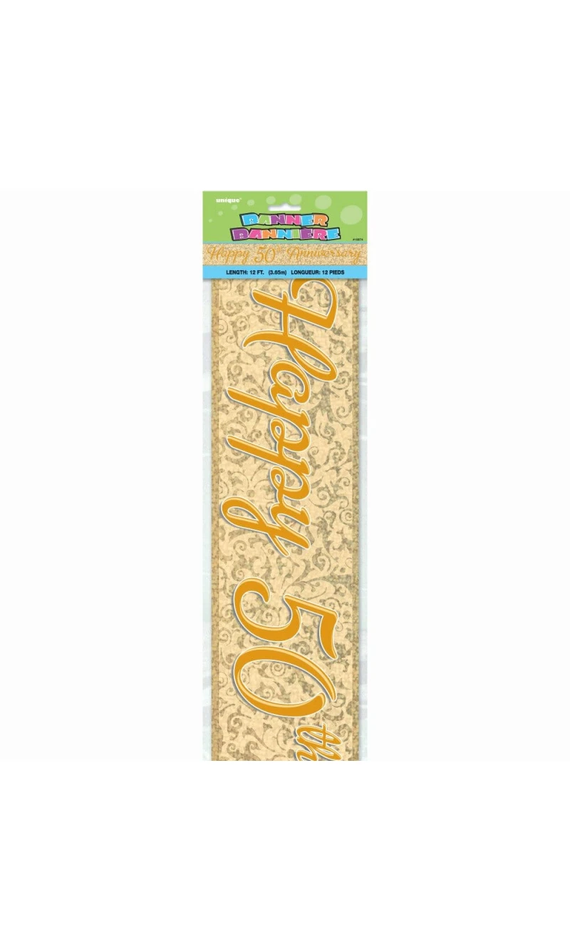 50th Gold Anniversary Prism Banner - 12 ft
