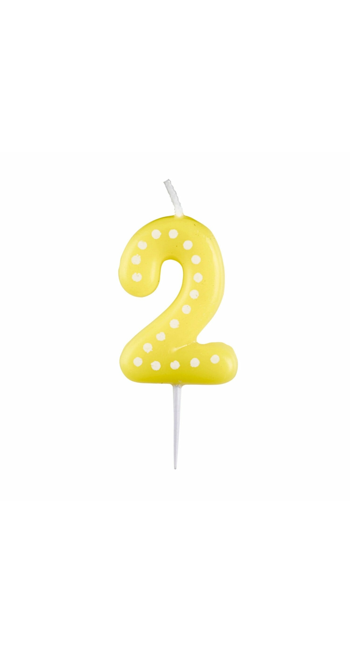 Numeral Candle 2 Dots & Stripes Height 6.5 cm