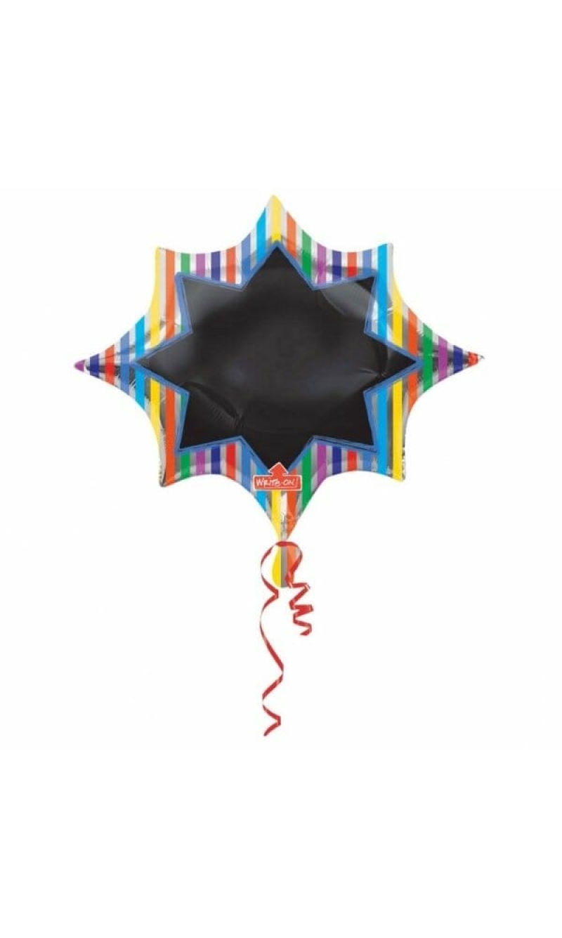 Multi-Stripe Personalised SuperShape Foil Balloon - 35'' x 29'' (88cm x 73cm)