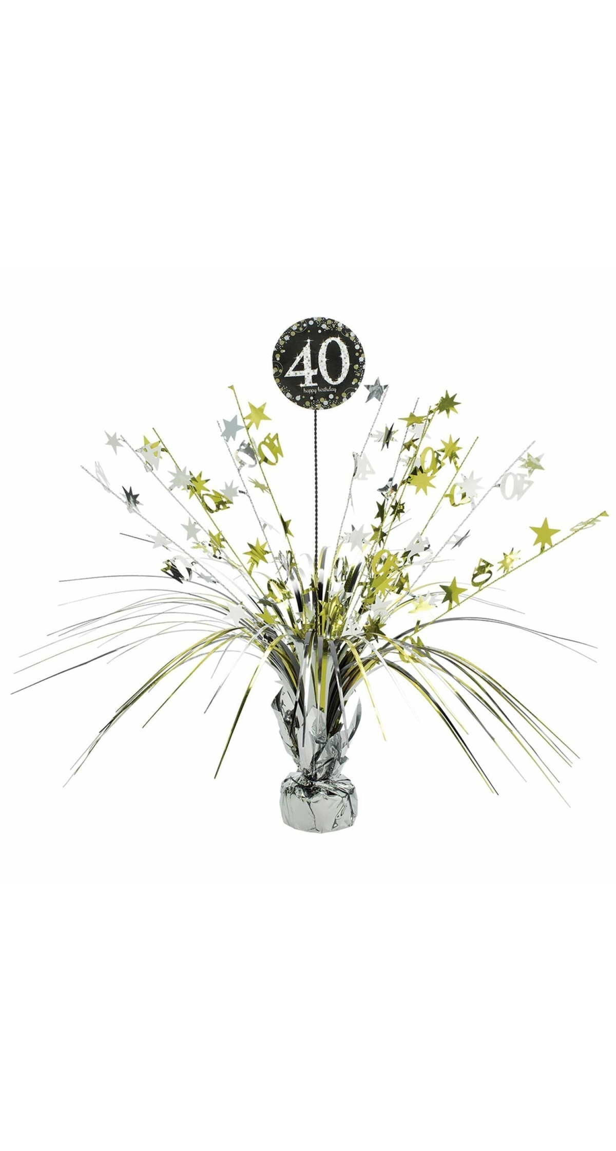 40th Birthday Gold Sparkling Celebration Centerpiece 46cm - 1pk