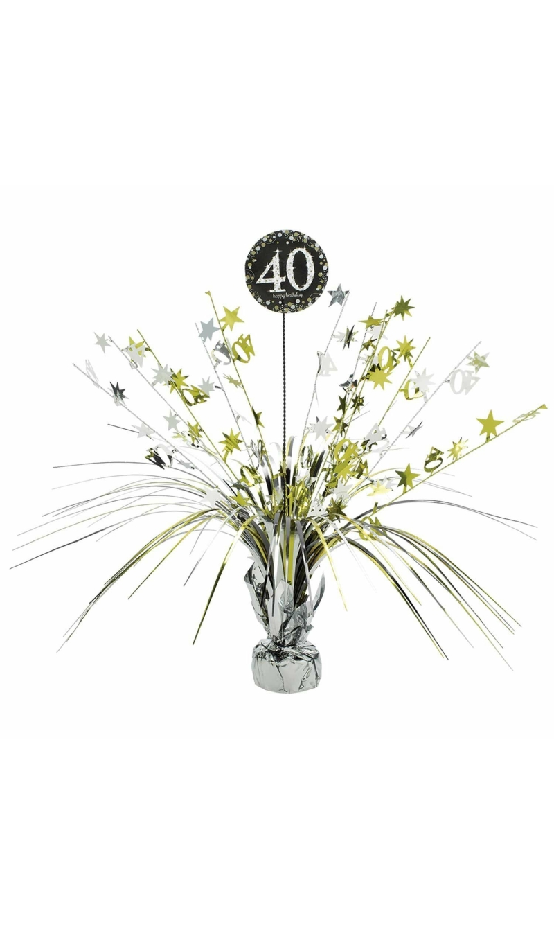 40th Birthday Gold Sparkling Celebration Centerpiece 46cm - 1pk