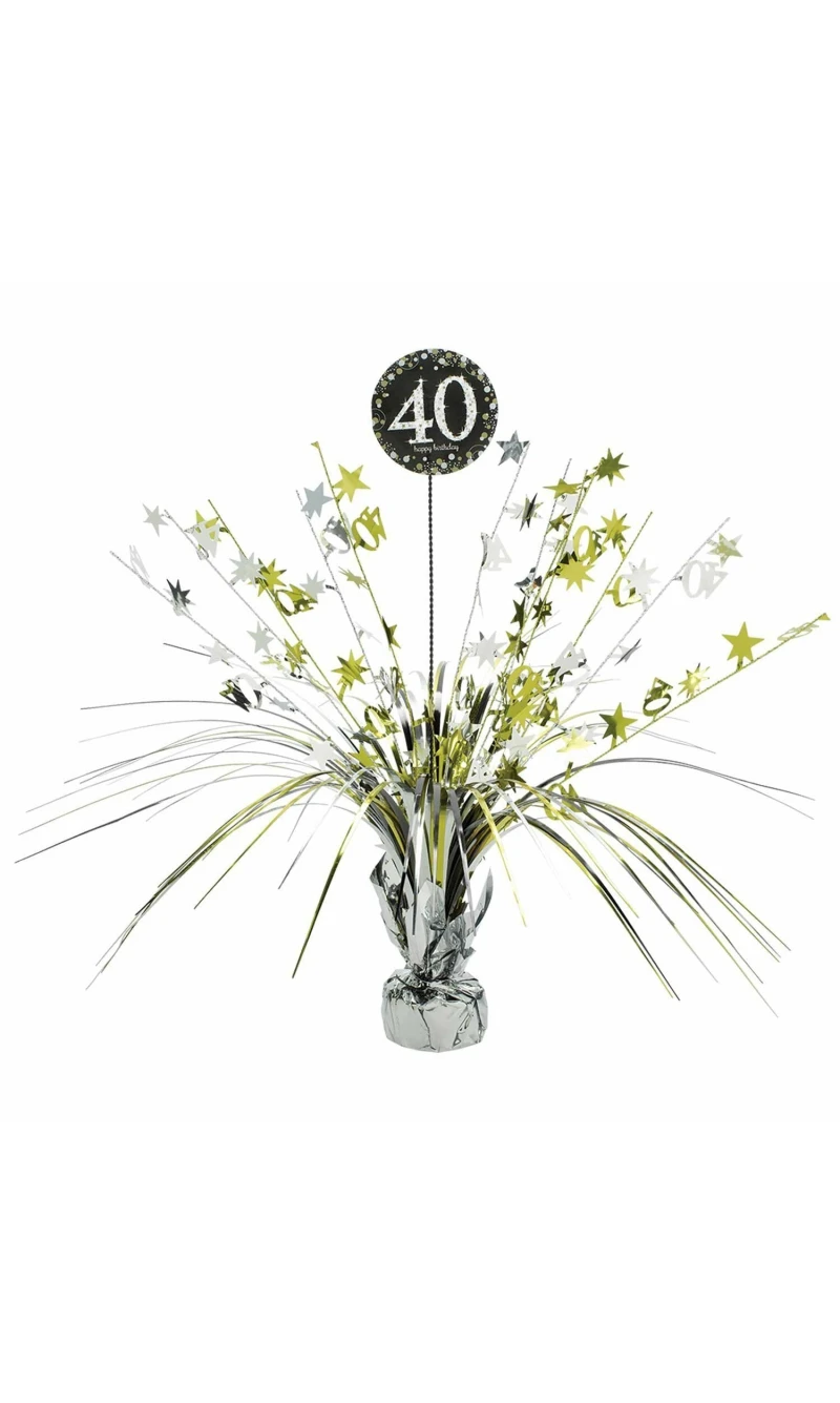 40th Birthday Gold Sparkling Celebration Centerpiece 46cm - 1pk