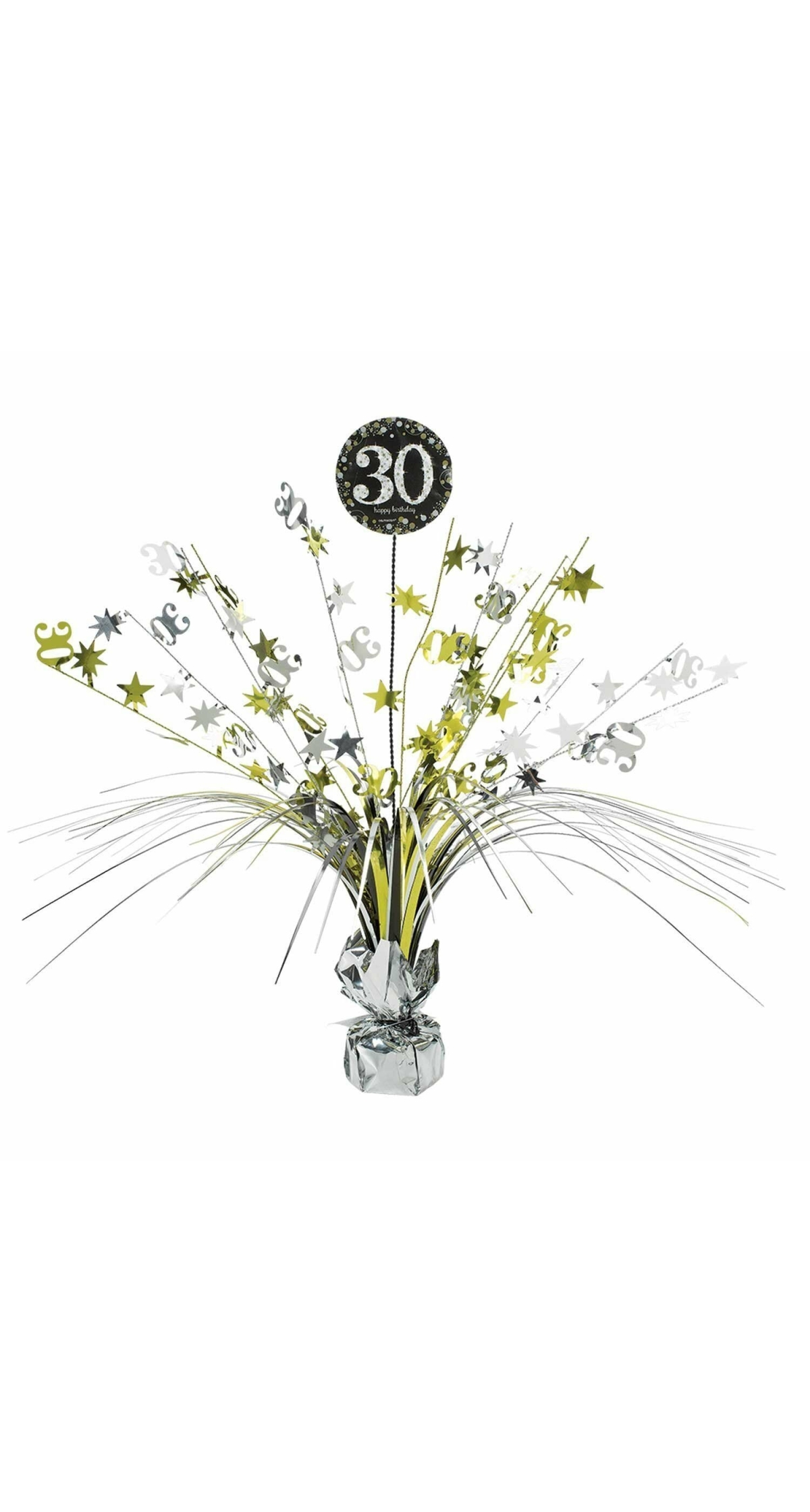 30th Birthday Gold Sparkling Celebration Centerpiece 46cm - 1pk