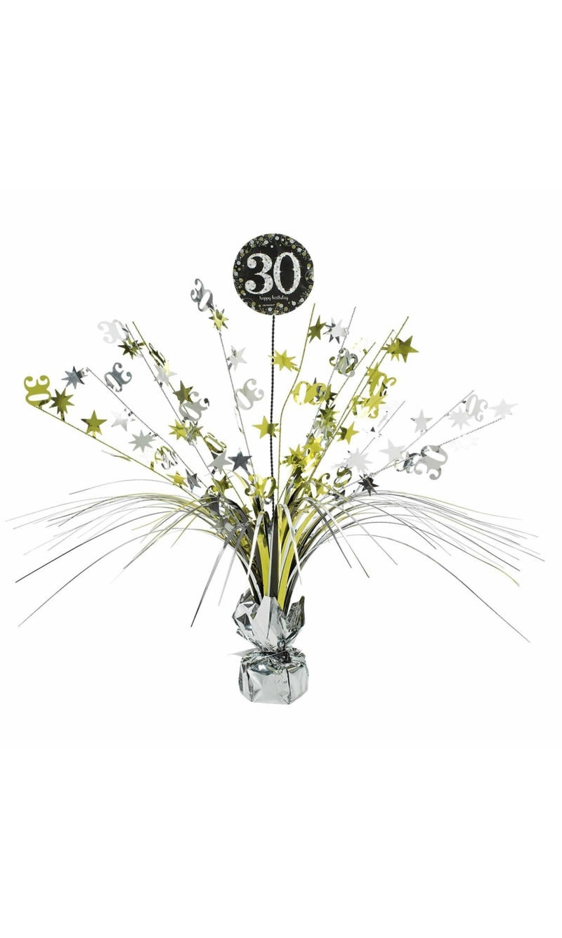 30th Birthday Gold Sparkling Celebration Centerpiece 46cm - 1pk