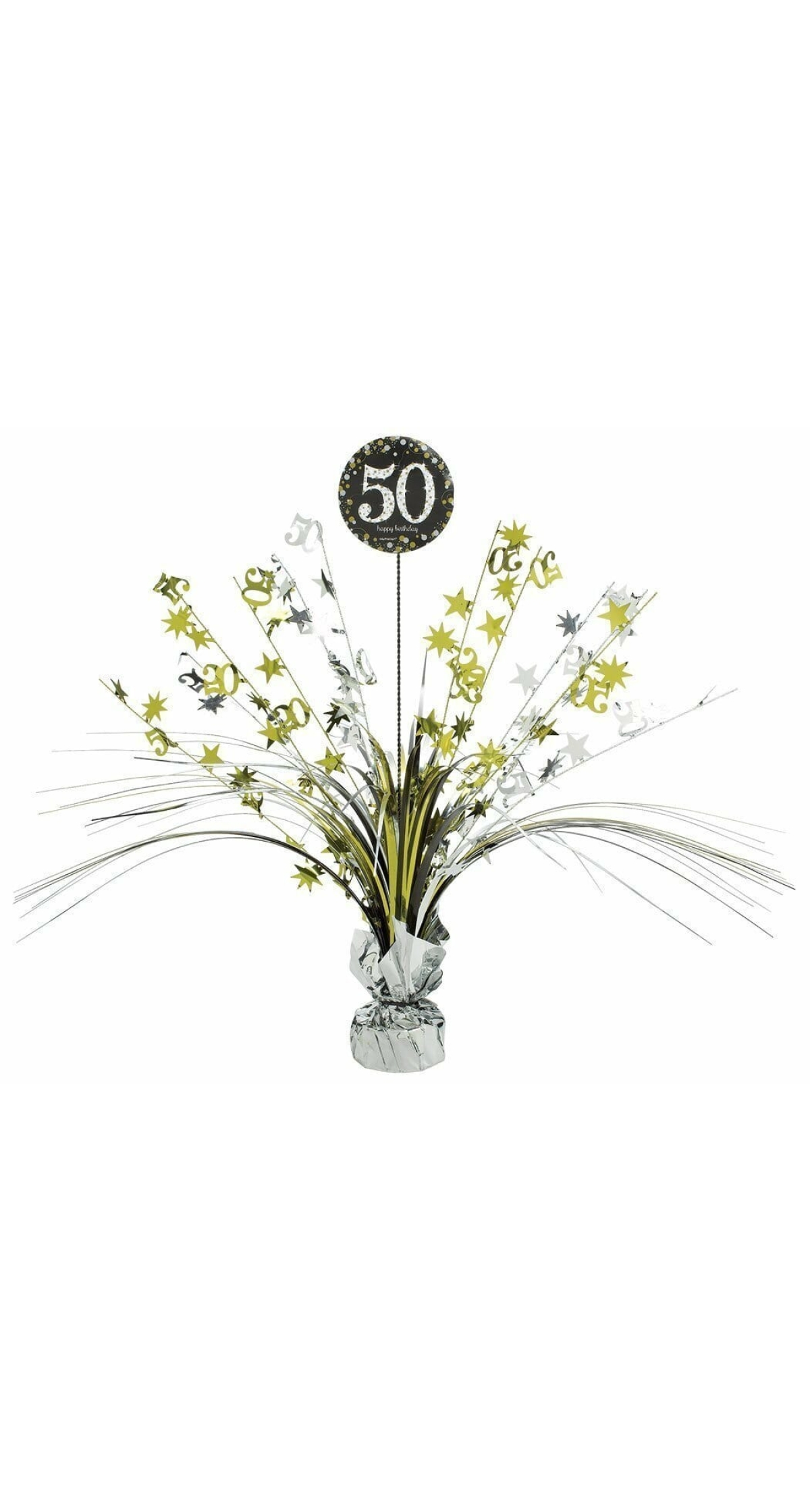 50th Birthday Gold Sparkling Celebration Centerpiece 46cm
