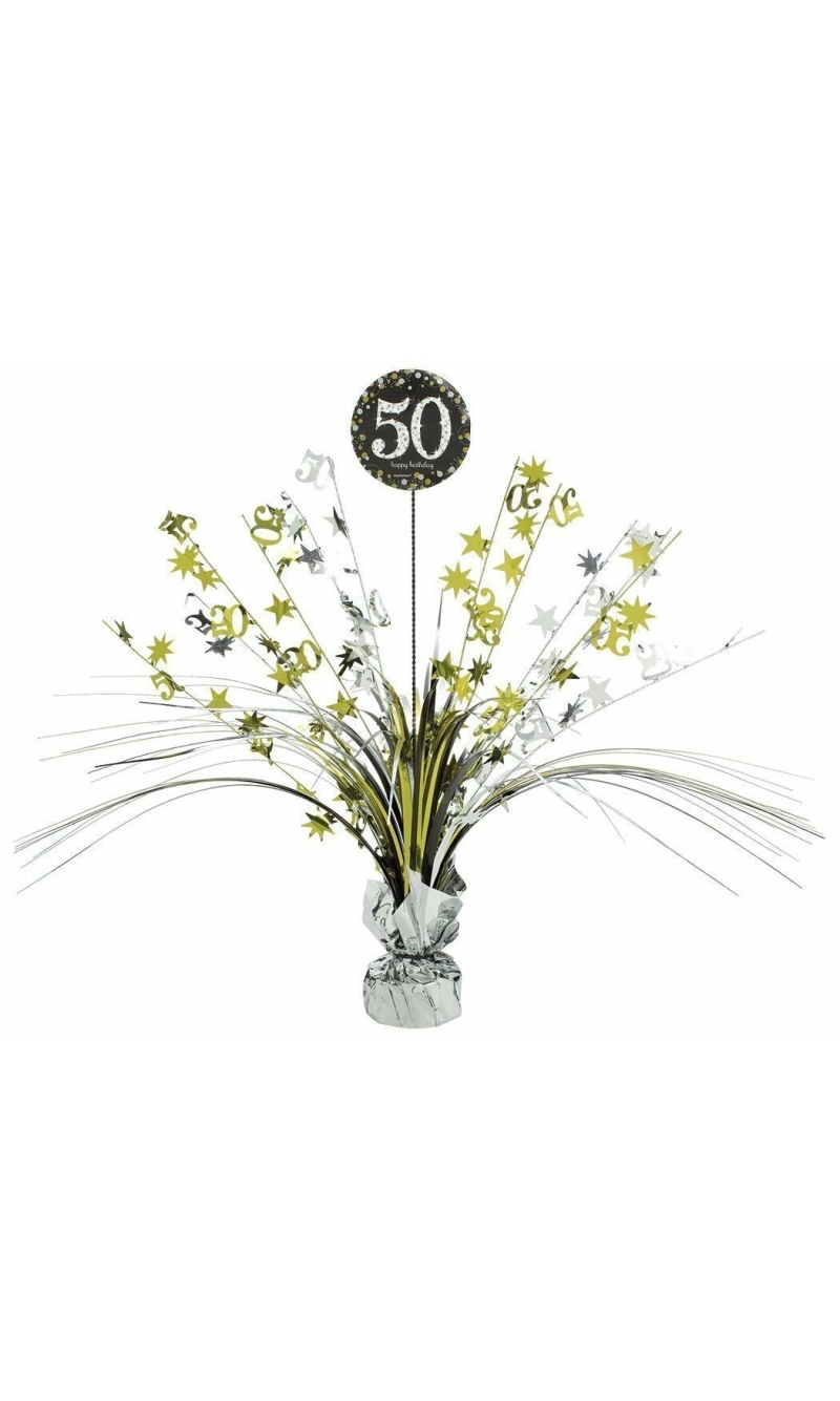 50th Birthday Gold Sparkling Celebration Centerpiece 46cm