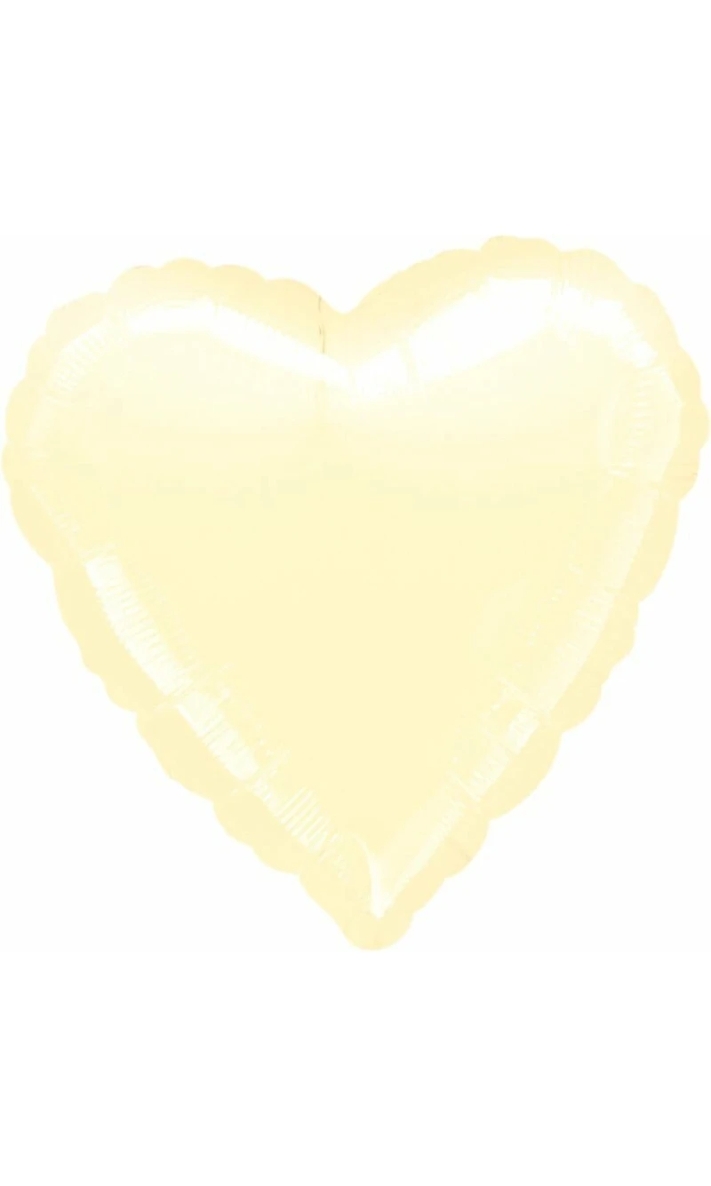 Metallic Pearl Ivory Heart Foil Balloon 18''