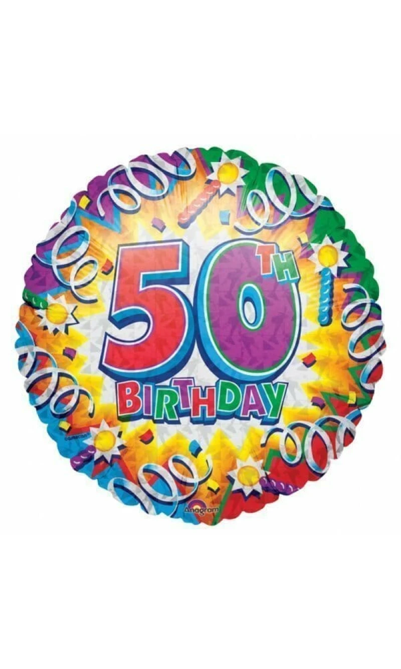 Birthday Explosion 50th Prismatic 18'' Foil Balloon (45cm)