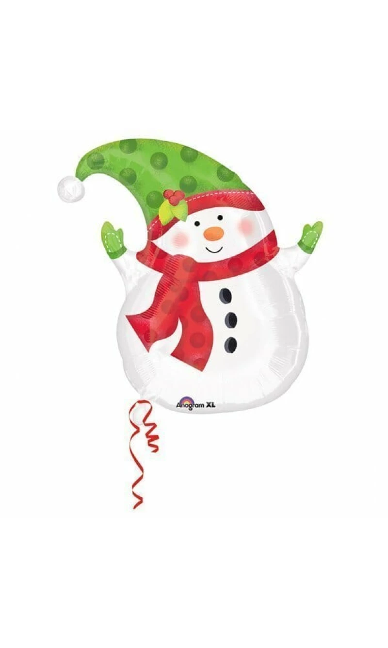 Winter Snowman Foil Balloon 20'' x 23'' (51cm x 58cm)