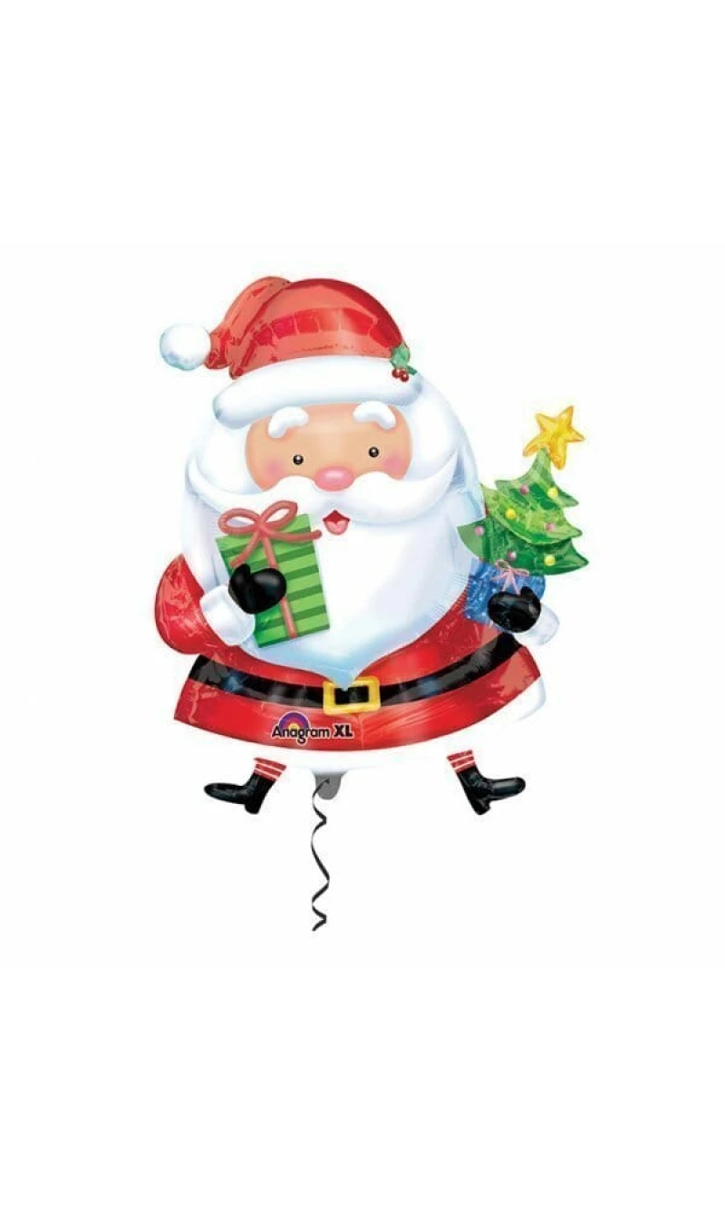 Super Shape Santa with Tree  Foil Balloon 31'' x 26'' (78cm x 66cm)