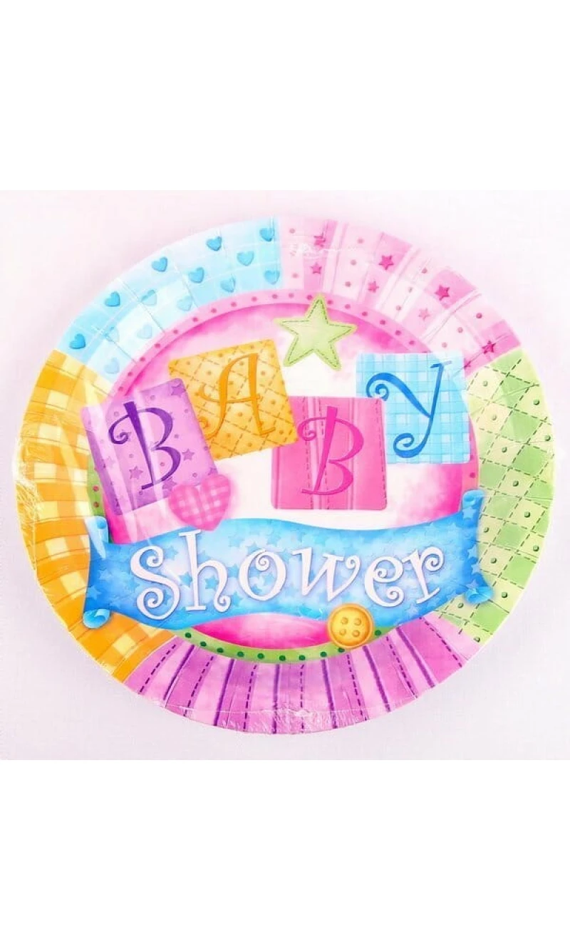 Baby Shower Celebration Paper Plates 23cm - 8pk