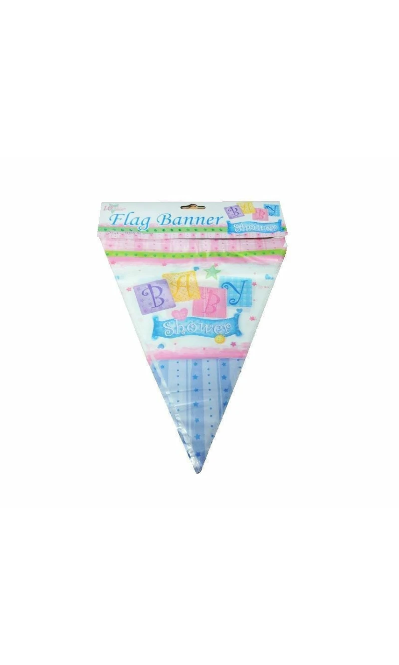 Baby Shower Celebration Plastic Flag Banner - 360cm