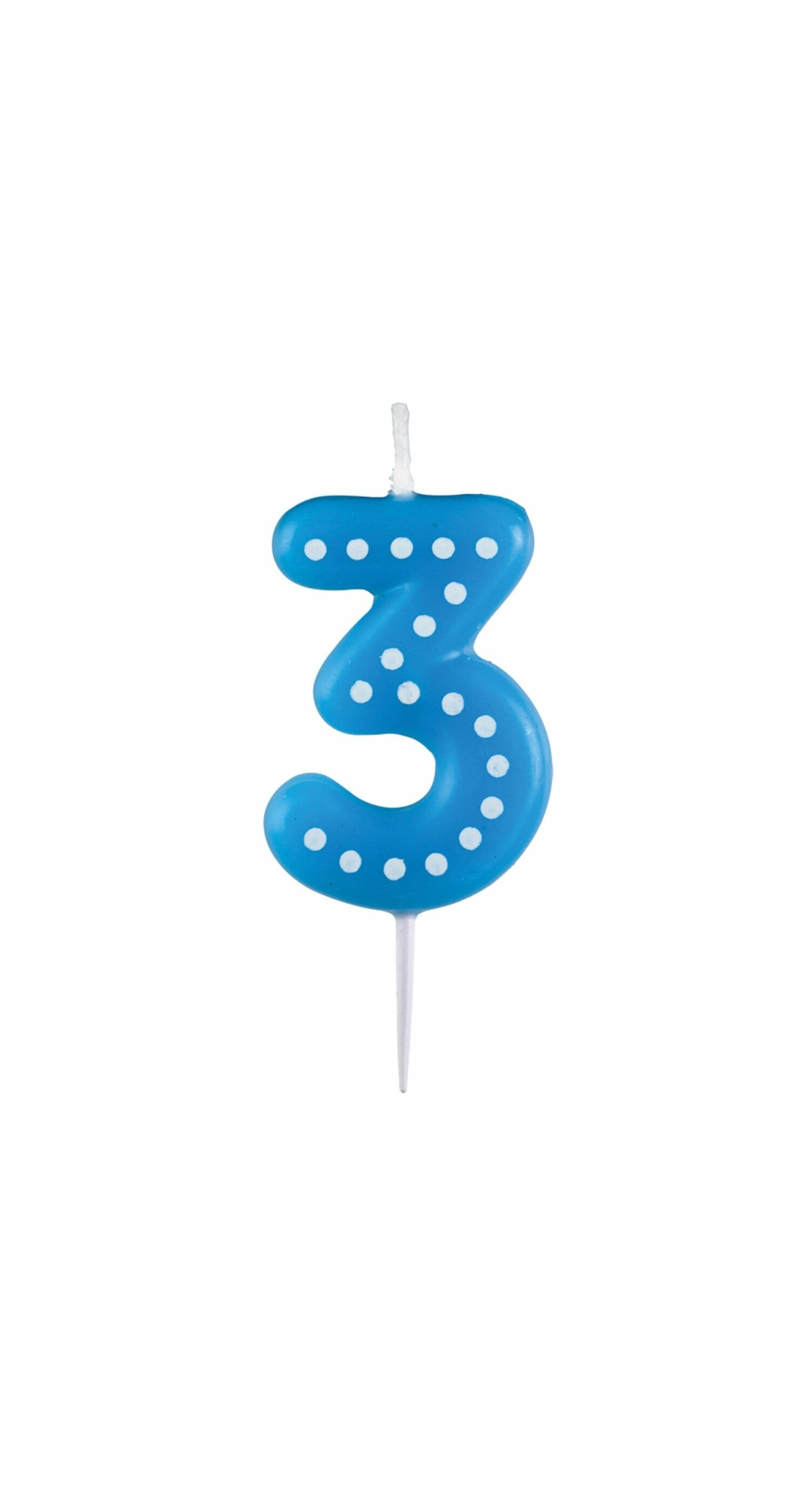 Numeral Candle 3 Dots & Stripes Height 6.5 cm