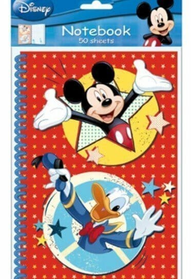 Mickey Mouse Donald Duck Spiral Notebook 17cm x 12cm - 50 Sheets