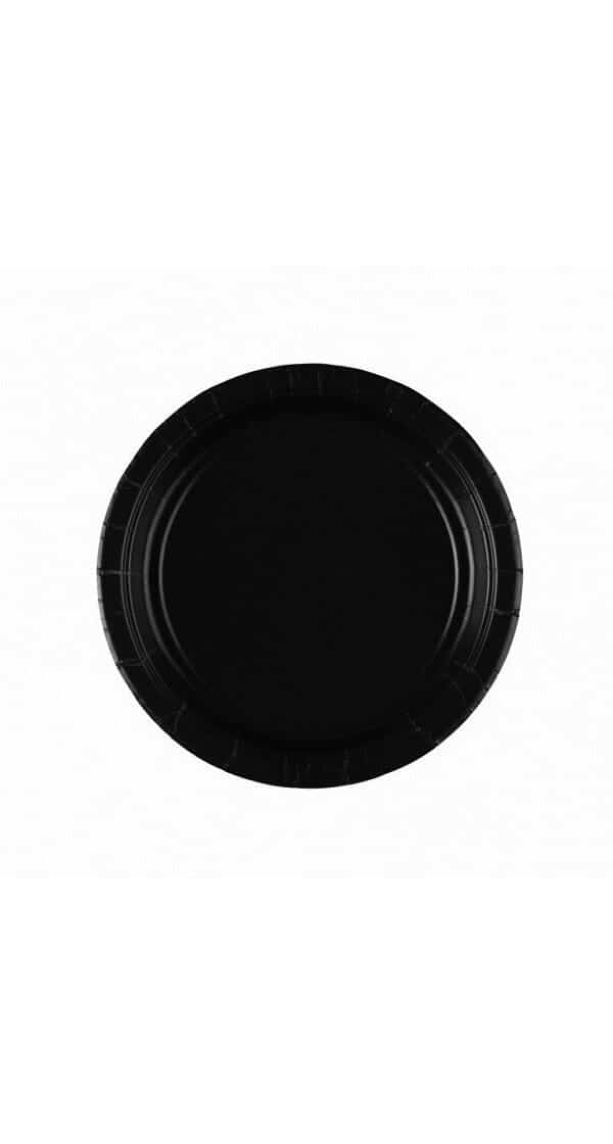Black - 8 x Paper Plates 17.7 cm