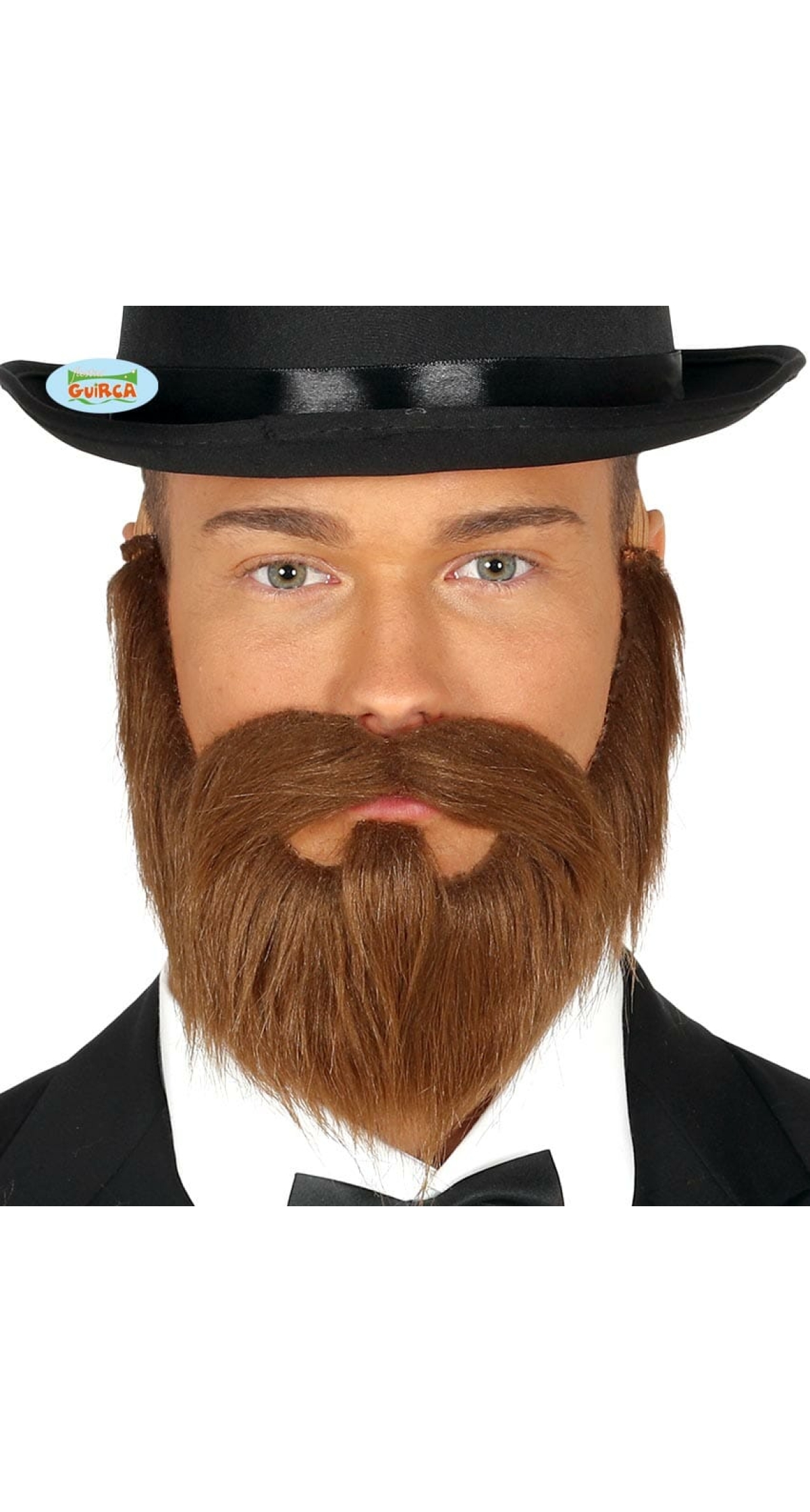 Brown Beard & Moustache With Elastic