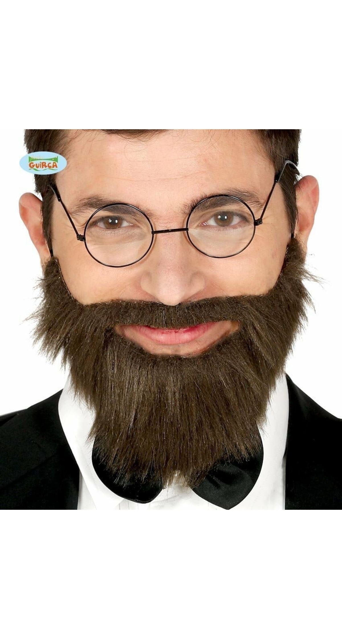 Brown Beard & Moustache With Elastic Rubber - 11961