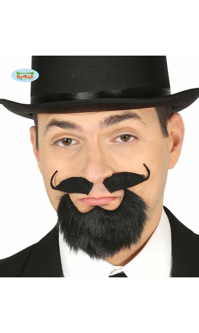 Black Goatee & Noustache With Adhesive - 11964
