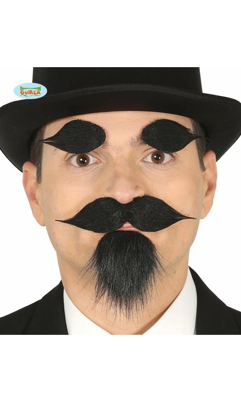 Goatee, Moustache & Eyebrows With Adhesive - 11965