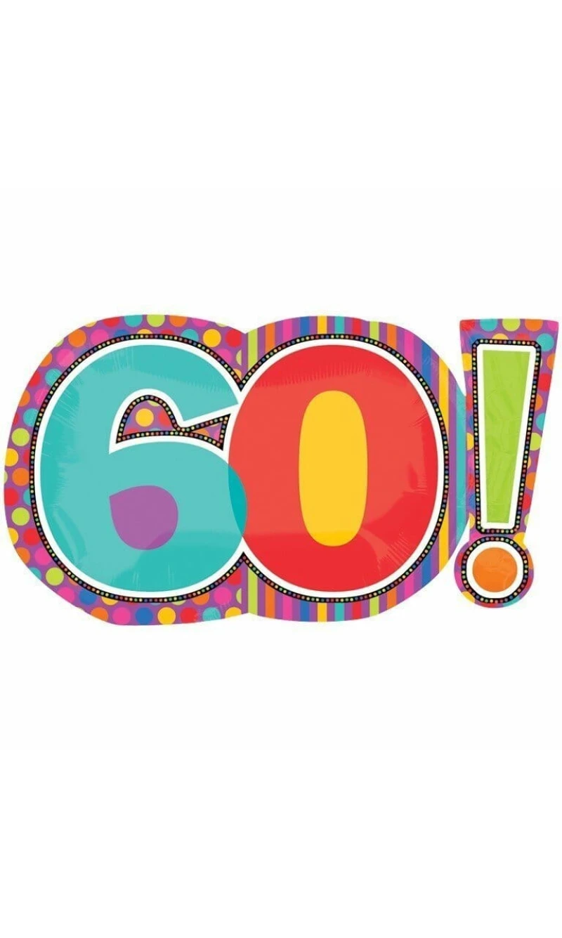 Dots & Stripes No. 60 Super Shape Foil Balloon 18'' x 29'' (46cm x 74cm)
