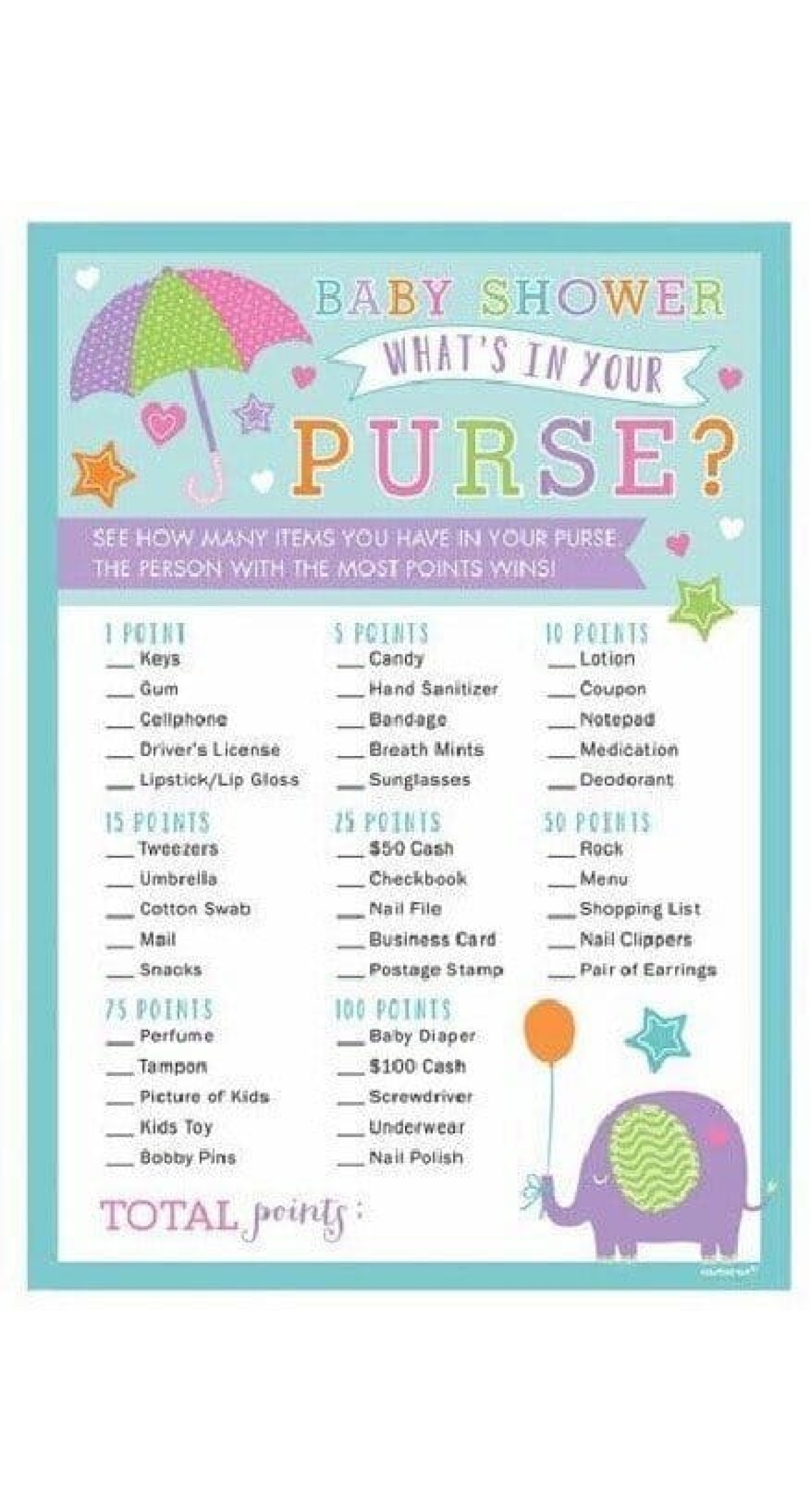 Game What's In Your Purse Game - 24pc