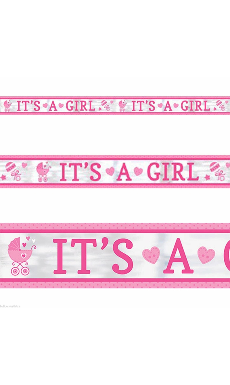 Baby Shower 'It's a Girl' Foil Banner - 7.6m