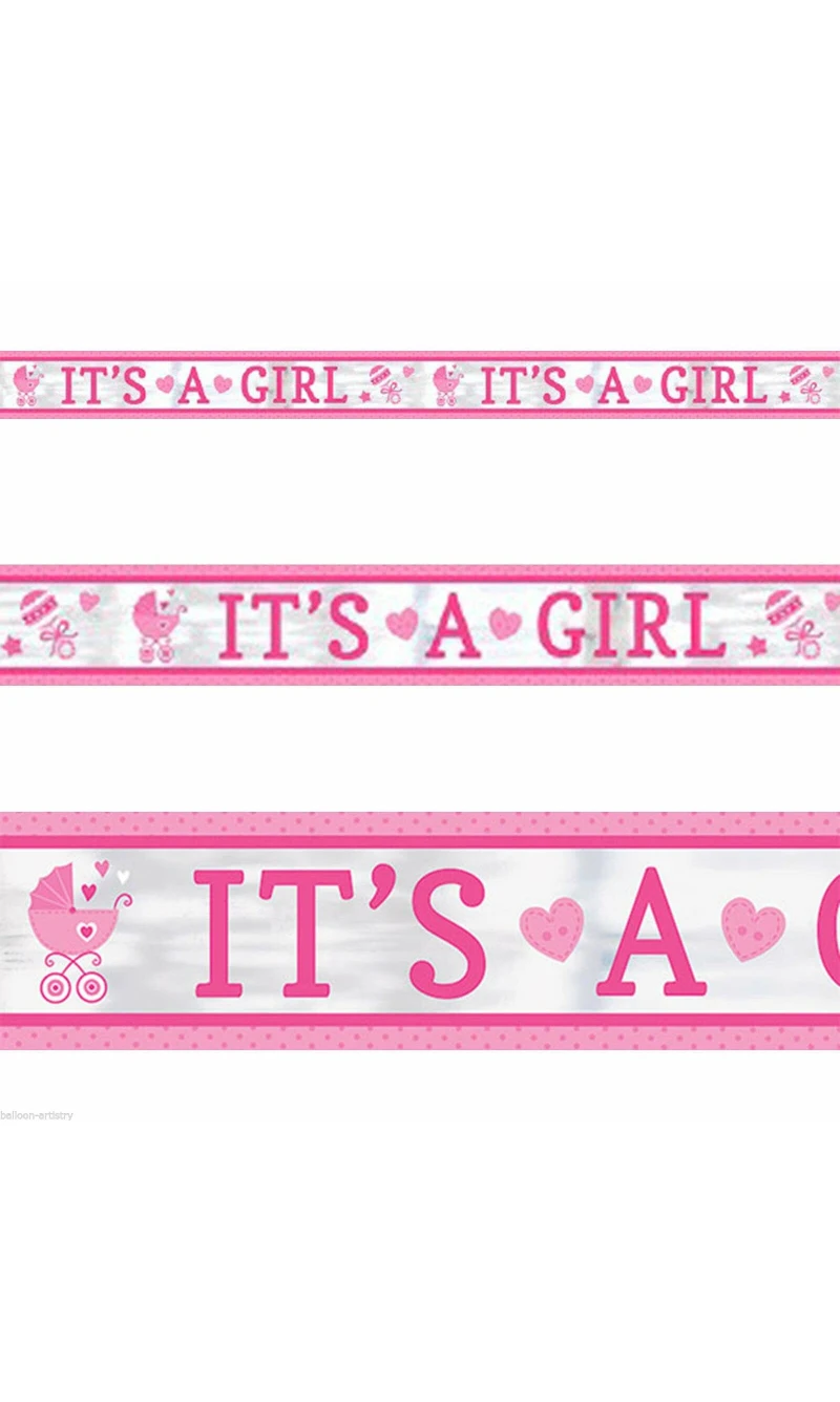 Baby Shower 'It's a Girl' Foil Banner - 7.6m
