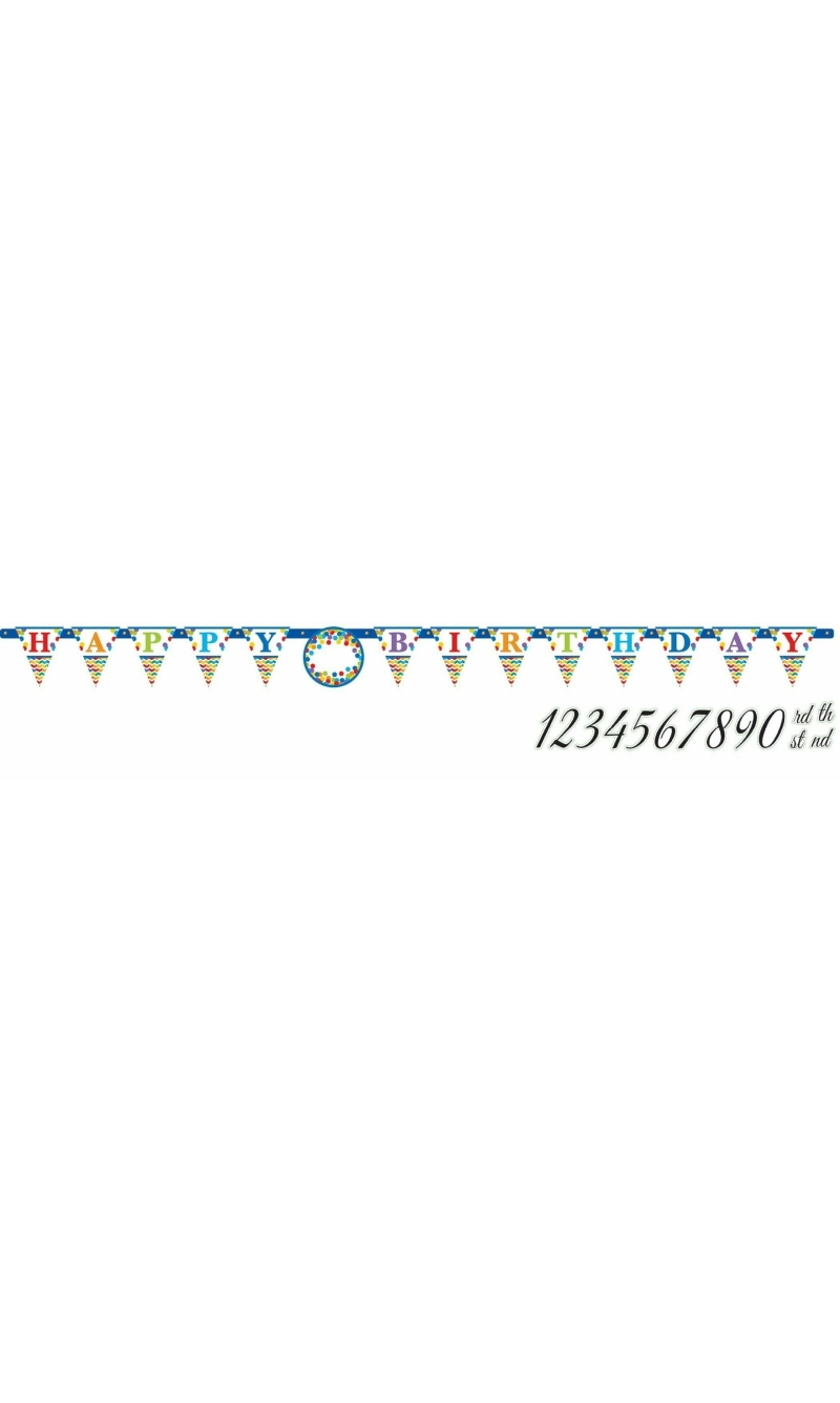 Bright Birthday Jumbo Letter Banner Kit - 25.4cm x 320cm