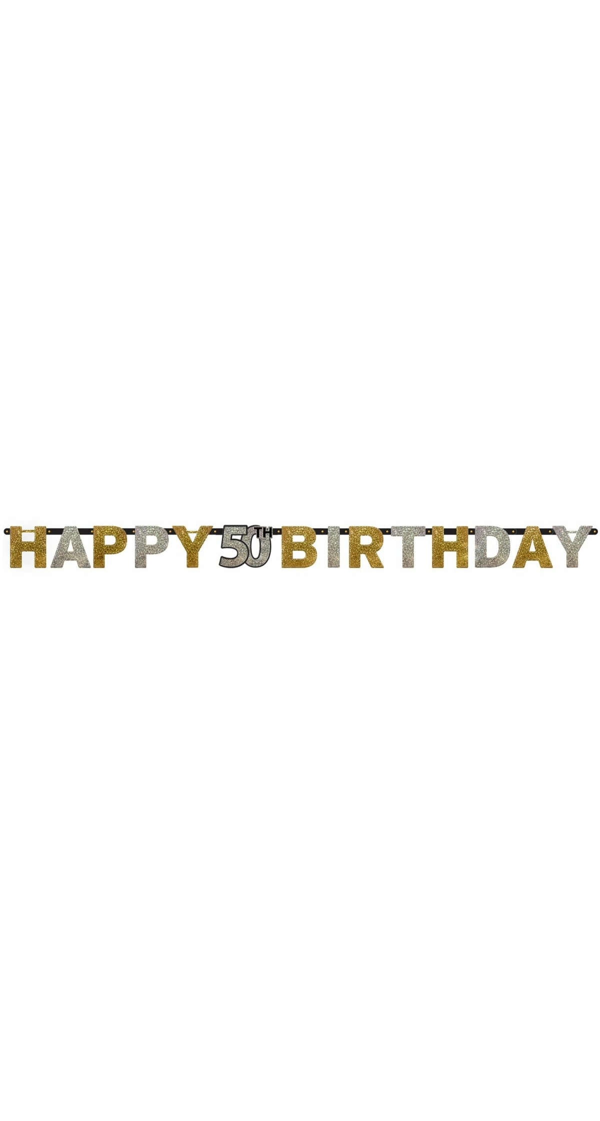 50th Gold Sparkling Celebration Paper Letter Banner - 2.13m