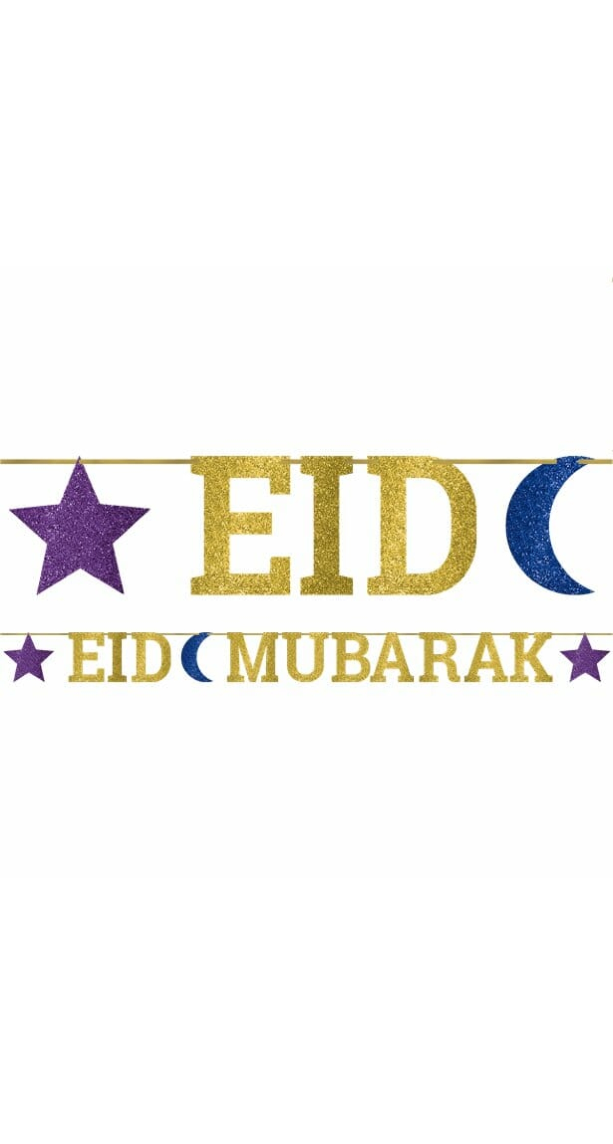 Eid Ribbon Glitter Letter Banner - 3.65m