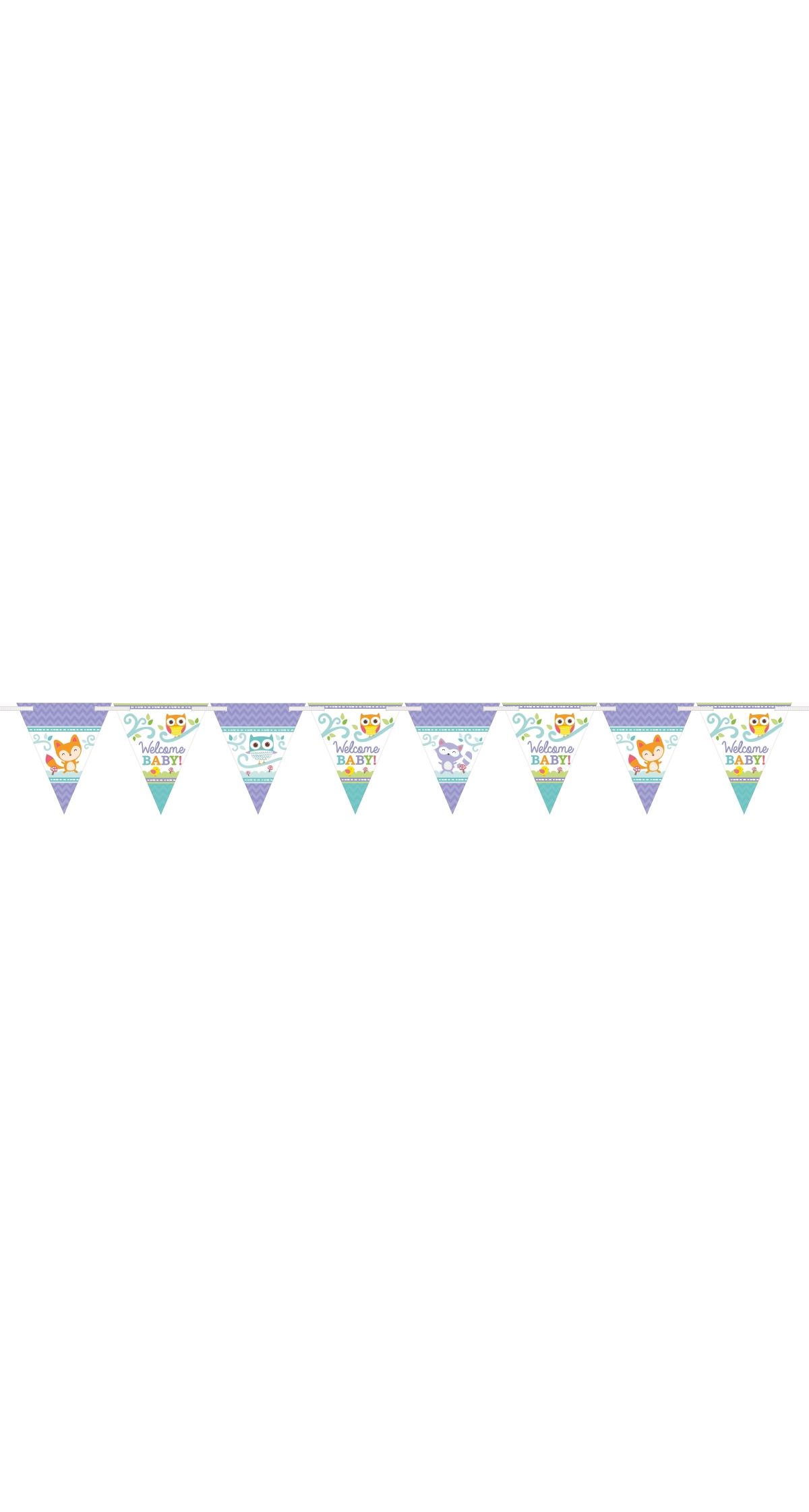 Woodland Baby Paper Flag Banner - 180cm