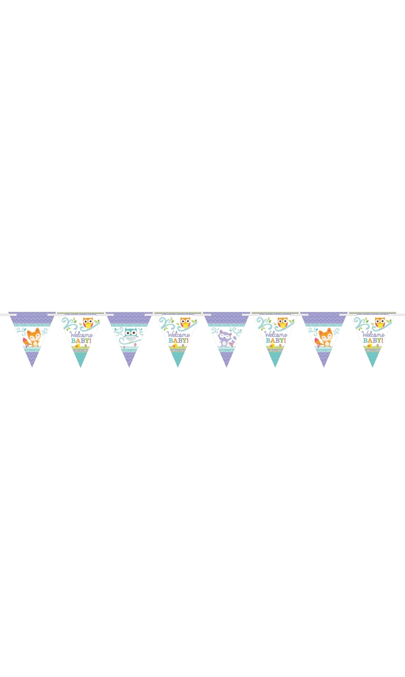 Woodland Baby Paper Flag Banner - 180cm