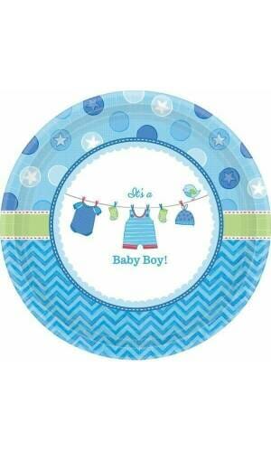 It's A Boy Baby Shower With Love Letter Paper Plates 17.8cm - 8pk