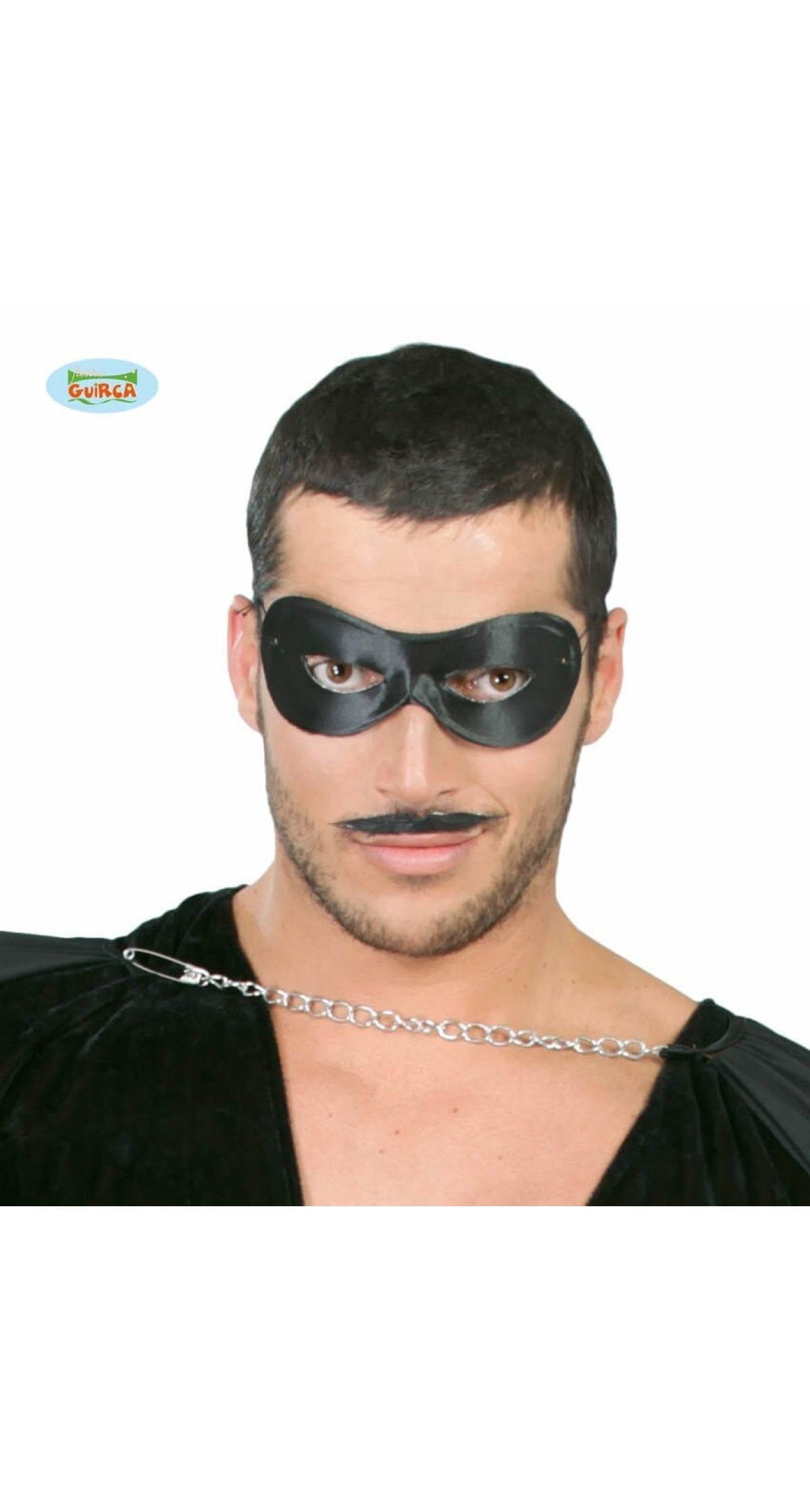 Satin Black Mask (Antifaz Pierrot) Zorro - Adult One Size