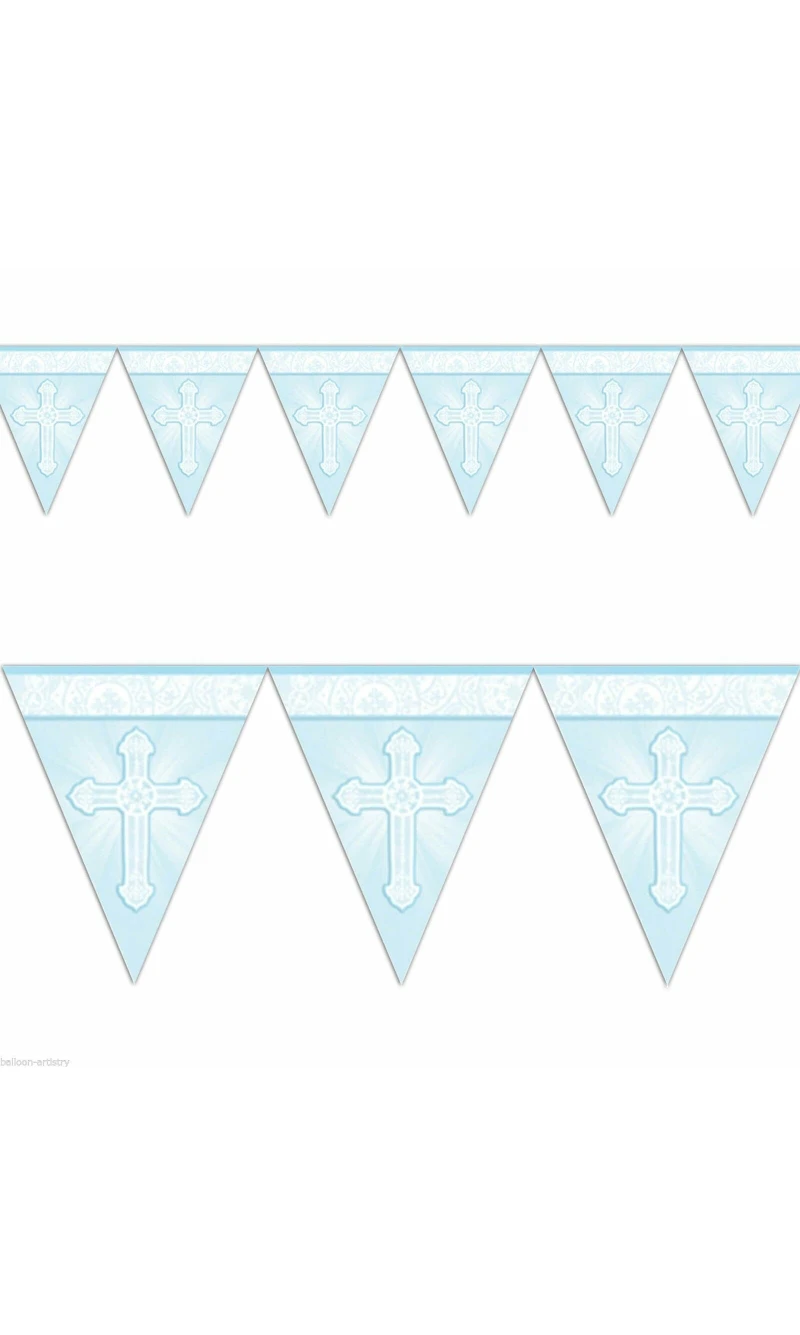 Radiant Cross Blue Pennant Flag Banner - 3.65m