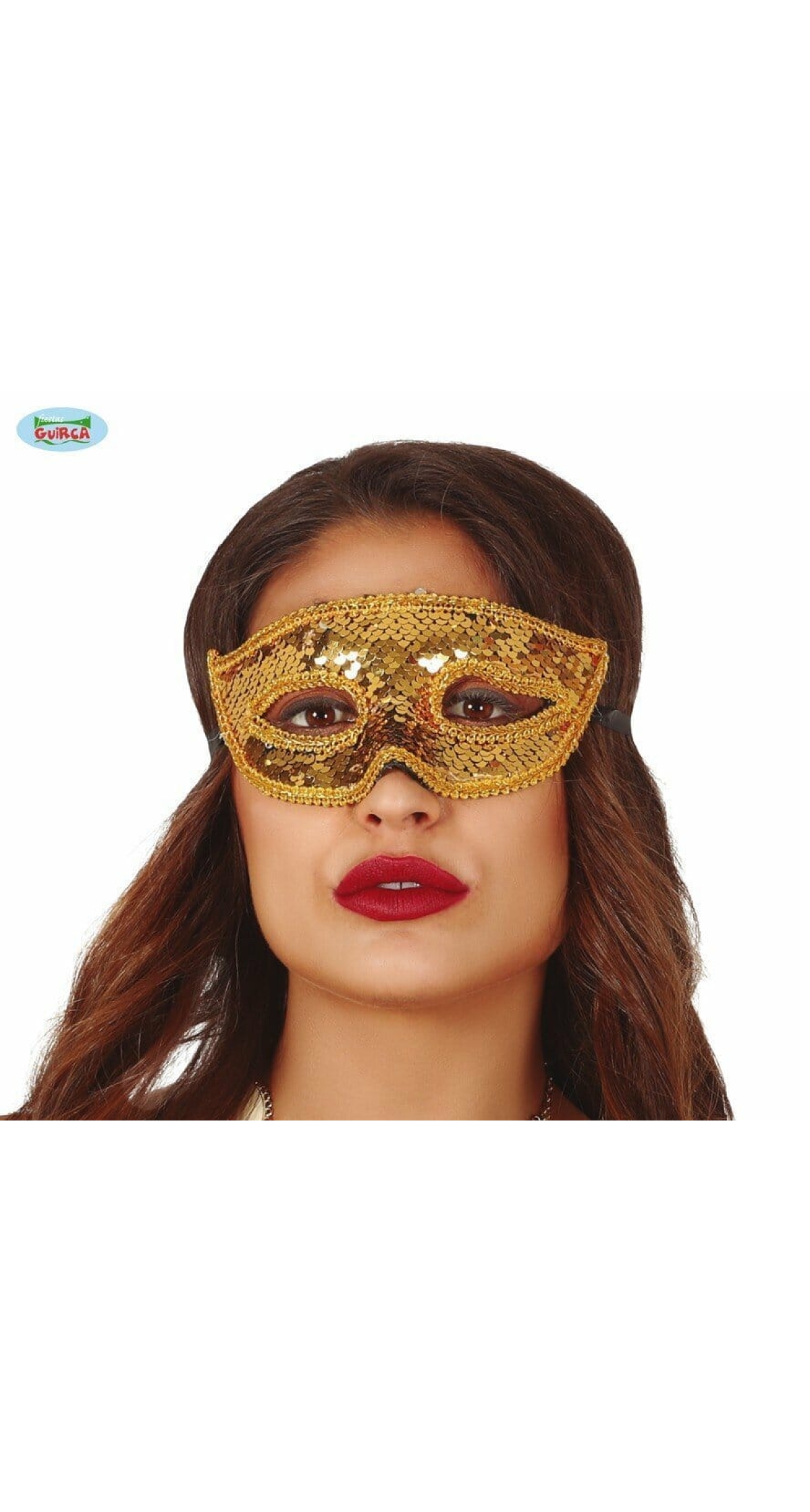 Venetian Gold Sequin Mask - Adult One Size