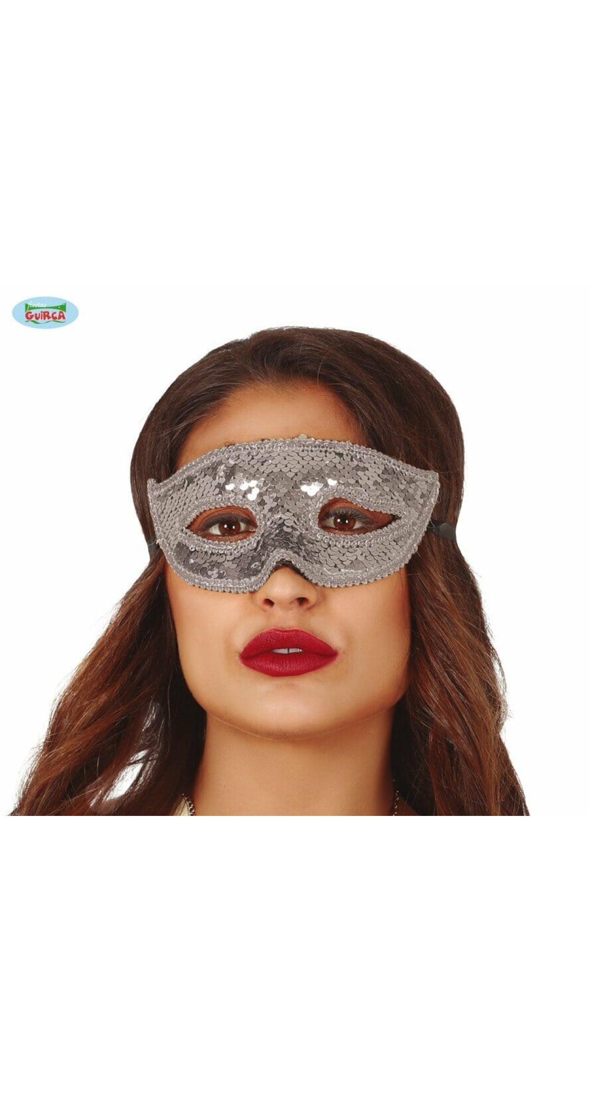 Venetian Slver Sequin Mask - Adult One Size