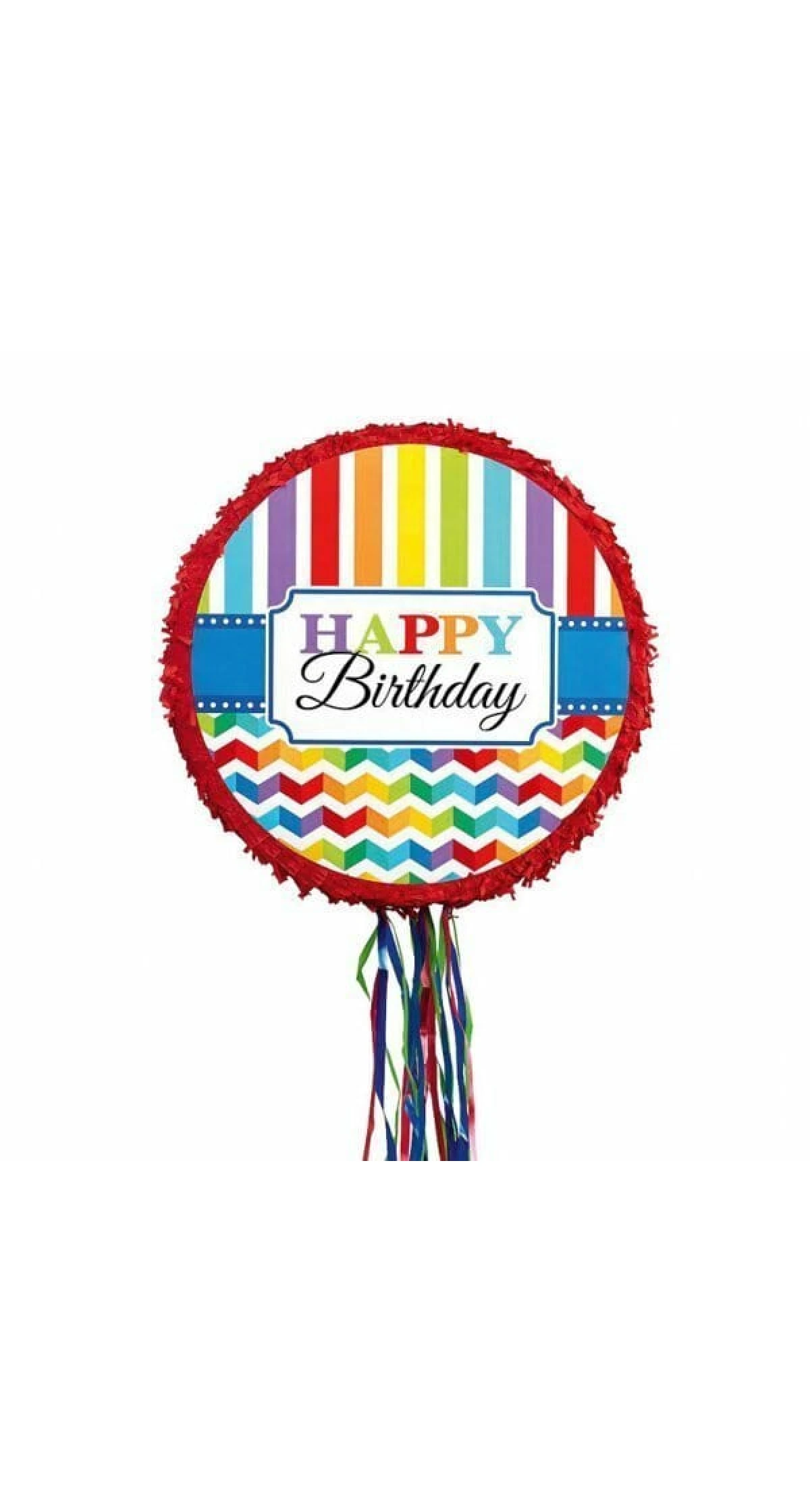 Happy Birthday Rainbow Pull Pinata - 45cm x 45cm x 8.2cm