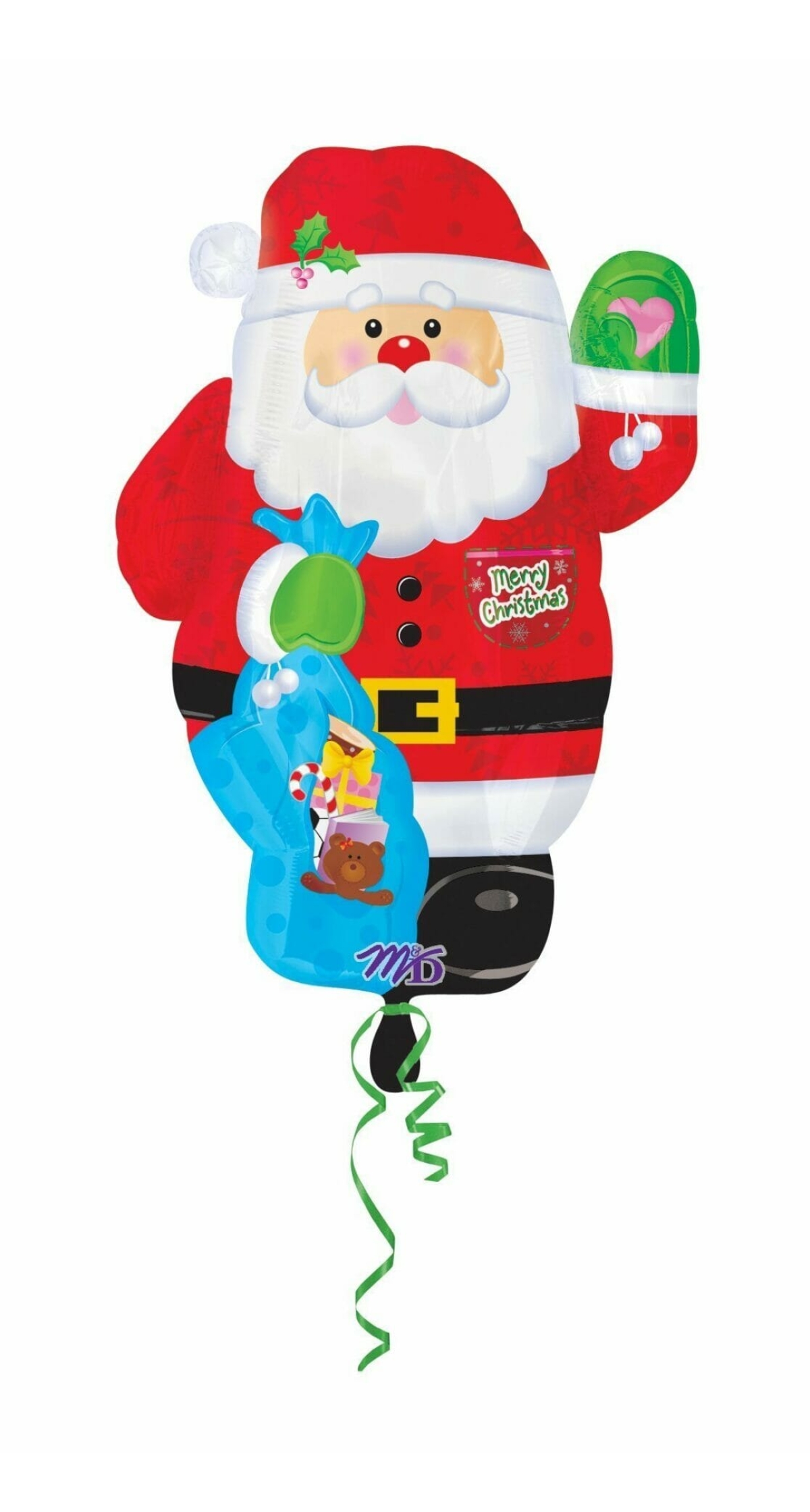 Waving Santa Claus Foil Balloon 14'' x 21'' (36cm x 53cm)