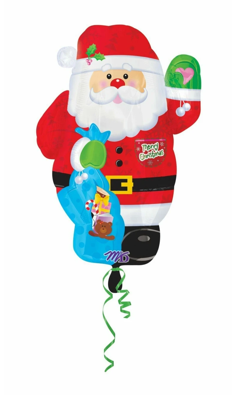 Waving Santa Claus Foil Balloon 14'' x 21'' (36cm x 53cm)