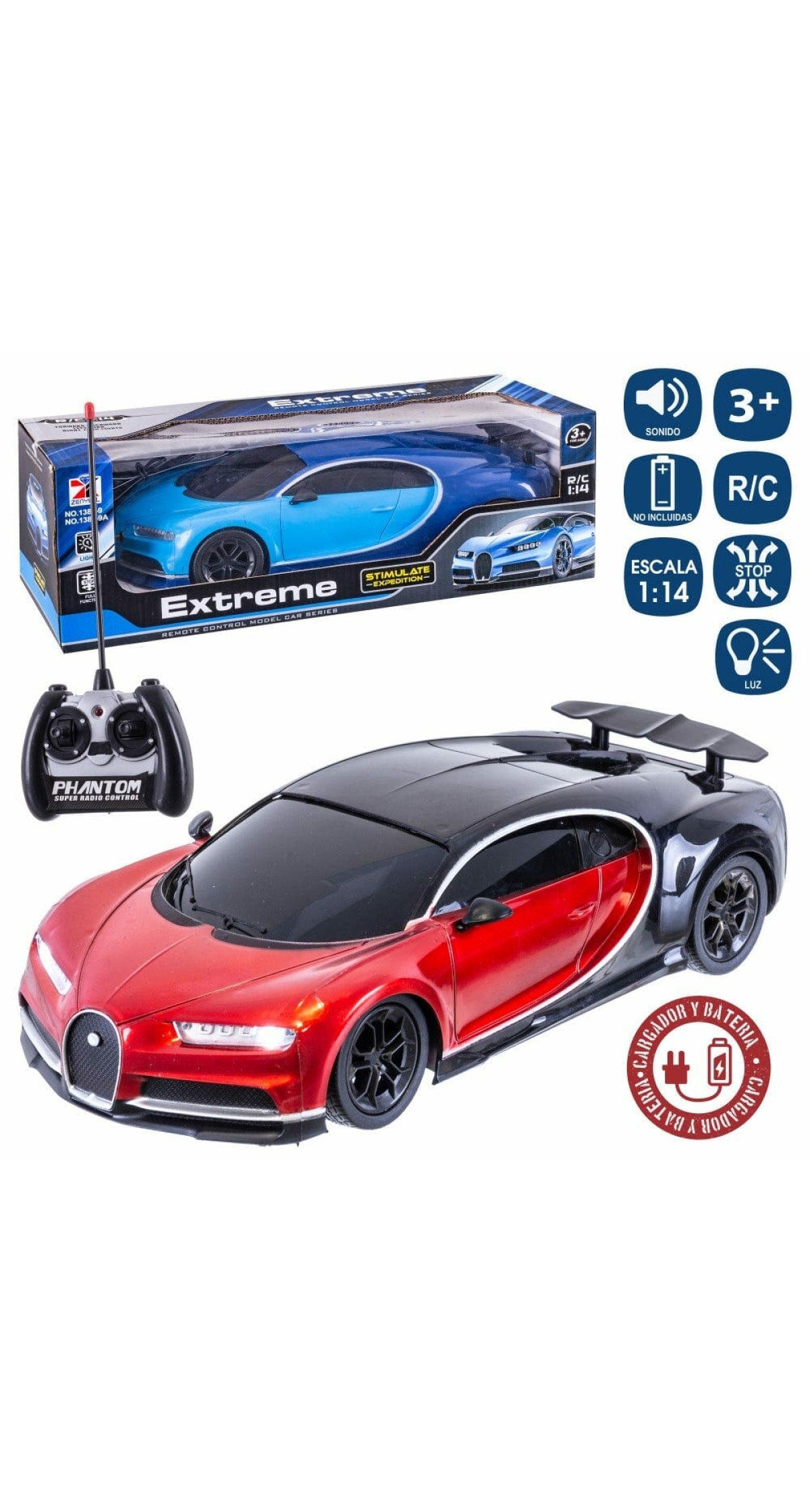 Radio Control Car & With light Assorted Colours 33cm