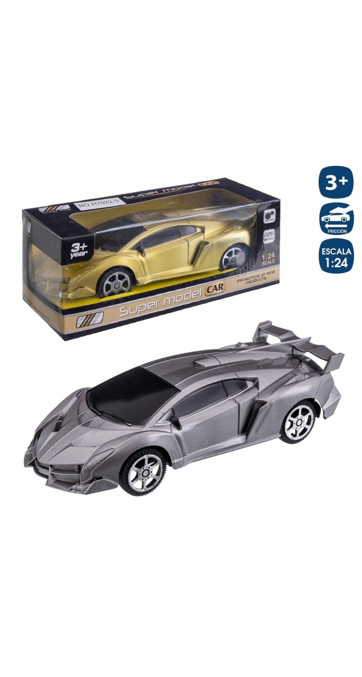 SPORT CAR FRICTION GOLD-SILVER 17 CM