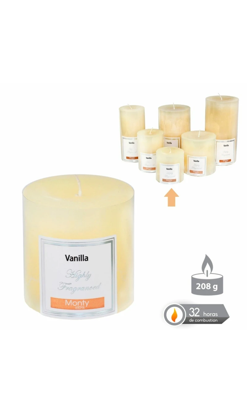 CYLINDRICAL CANDLE WITH PERFUME CREAM 7 X 7 CM