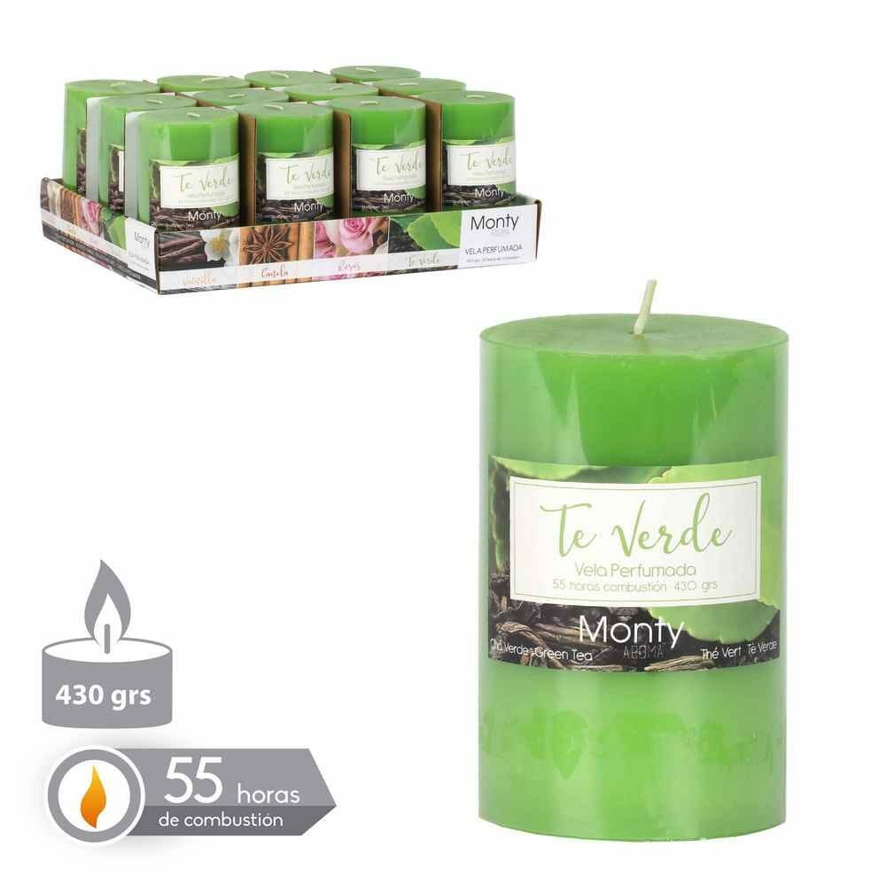 CYLINDRICAL CANDLE WITH PERFUME GREEN 7,50 X 12 CM